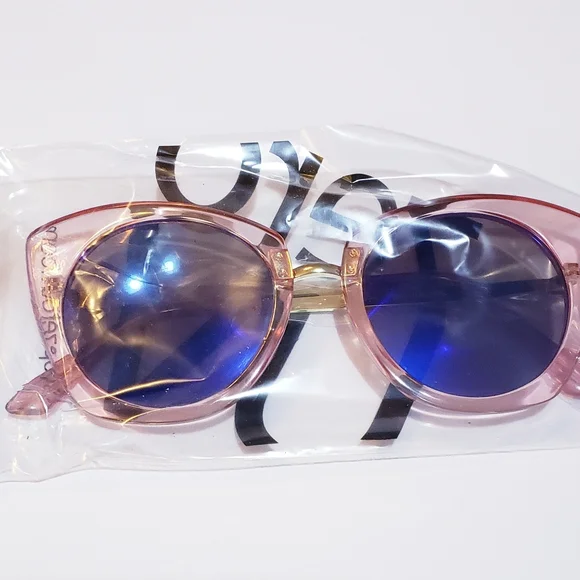 Women's Crystal Frame Colored Mirror Cat Eye Sunglasses - Picture 6 of 10